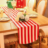 Satin Stripe Classic Table Runner 12"x108" Red White