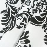 Taffeta Flocking Table Runner 12"x108" Black Damask