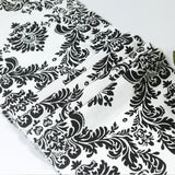 Taffeta Flocking Table Runner 12"x108" Black Damask