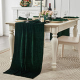 Premium Velvet Table Runner 14"x108" Dark Green