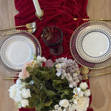 Premium Velvet Table Runner 14"x108" Deep Red