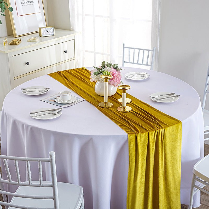 Premium Velvet Table Runner 28"x118" Yellow