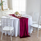 Premium Velvet Table Runner 28"x118" Deep Red