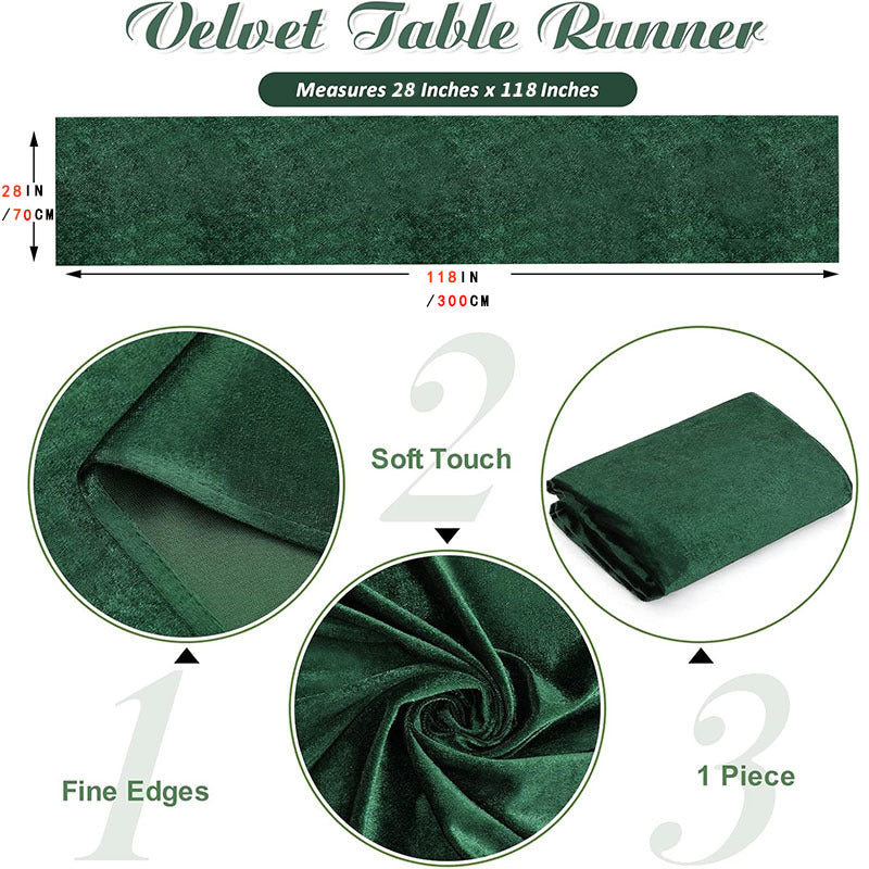 Premium Velvet Table Runner 28"x118" Orange