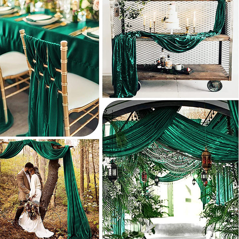 Premium Velvet Table Runner 14"x108" Dark Green