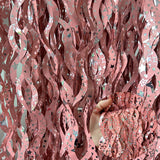 4 Pack Wavy Foil Fringe Curtain Party Backdrop 3.3x6.6 Ft Ceramic Coral Beads