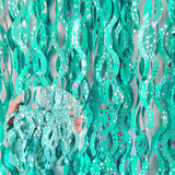 4 Pack Wavy Foil Fringe Curtain Party Backdrop 3.3x6.6 Ft Ceramic Light Green