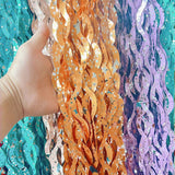 4 Pack Wavy Foil Fringe Curtain Party Backdrop 3.3x6.6 Ft Ceramic Purple