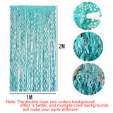 4 Pack Wavy Foil Fringe Curtain Party Backdrop 3.3x6.6 Ft Ceramic Purple
