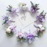 6pcs Wedding Accessories Wrist Corsage Lily