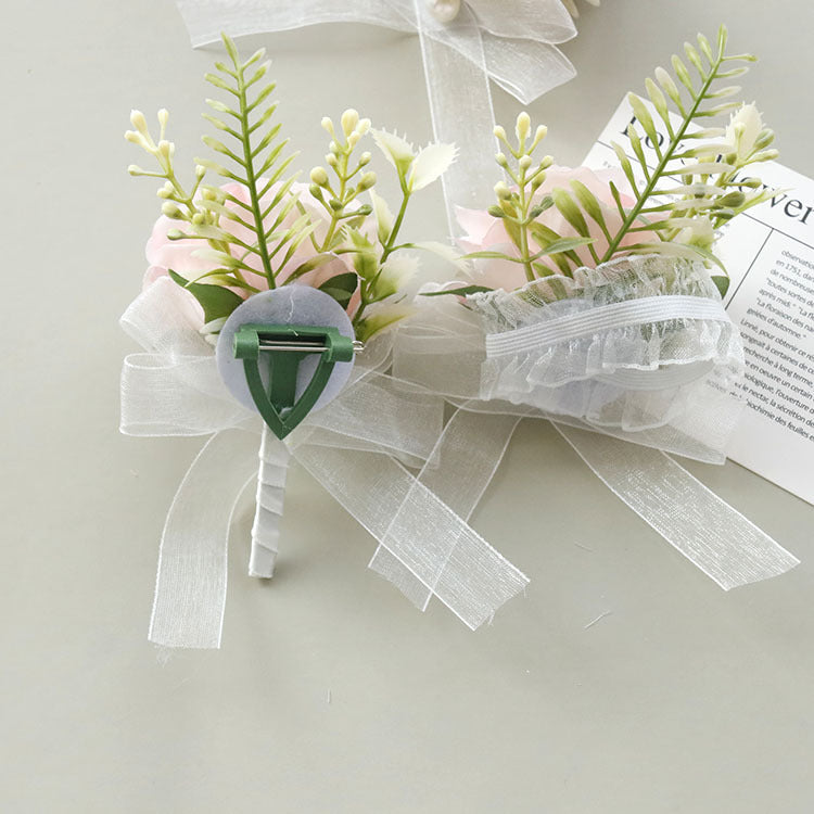 6pcs Wedding Accessories Wrist Corsage Lily