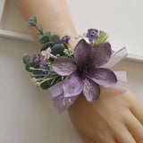 6pcs Wedding Accessories Wrist Corsage Lily