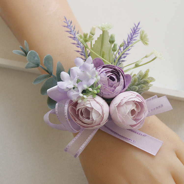 6pcs Wedding Accessories Wrist Corsage Tea Rose
