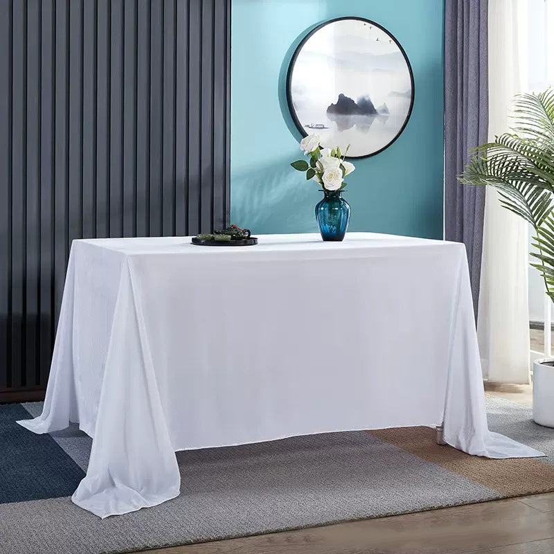Gold Velvet Rectangular Tablecloth 60"x126" White