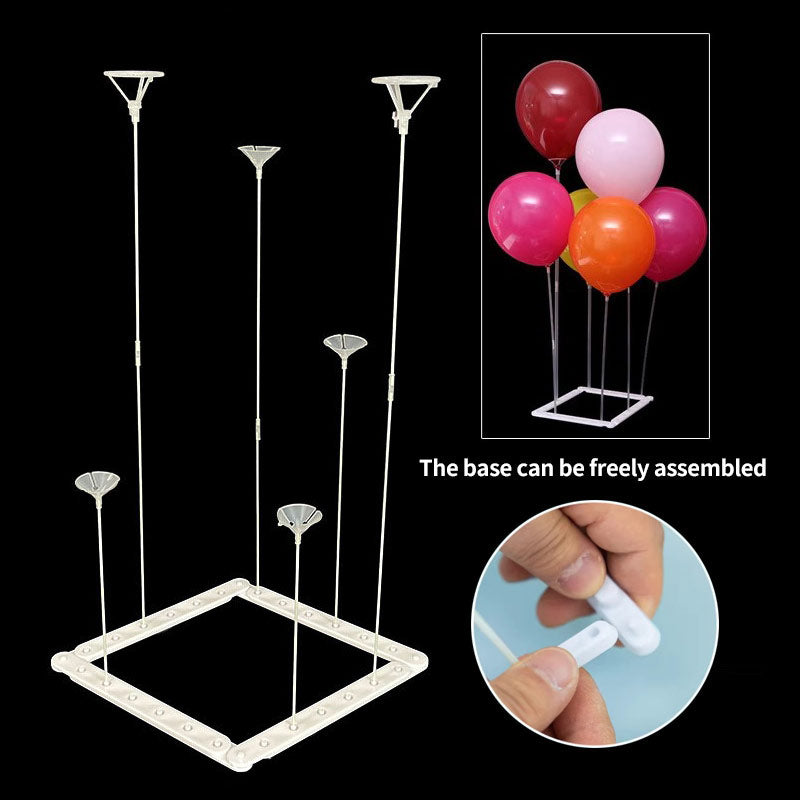 Set Of 2 White Plastic Balloon Column Stand Kit With Interlocking Base