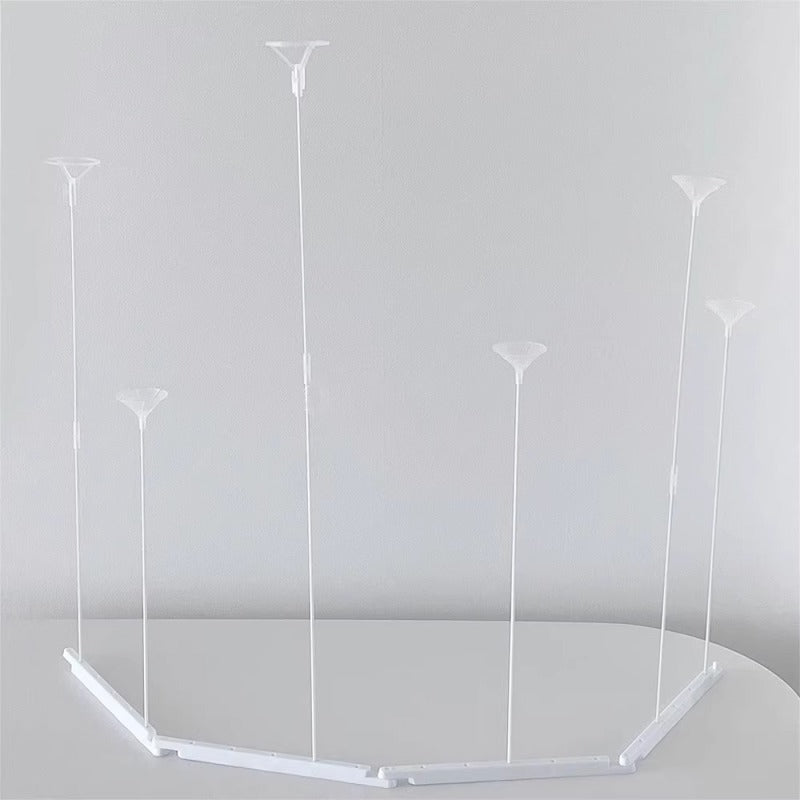 Set Of 2 White Plastic Balloon Column Stand Kit With Interlocking Base