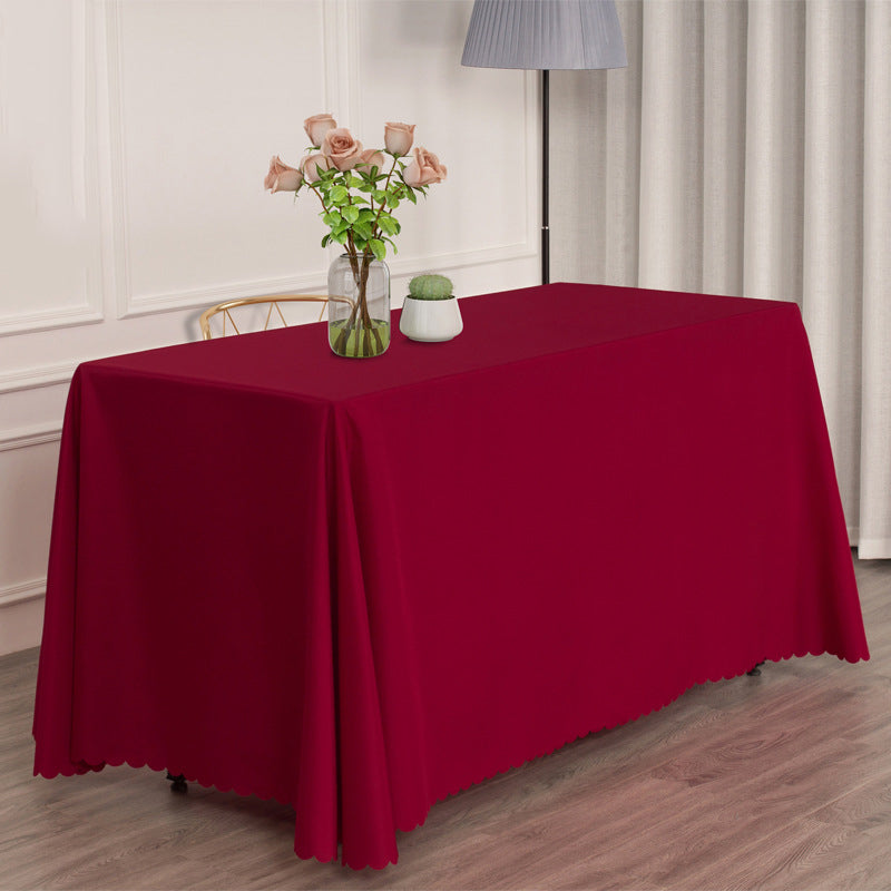 Polyester Rectangular Tablecloth 90"x156" Wine Red