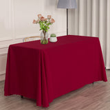 Polyester Rectangular Tablecloth 90"x156" Wine Red