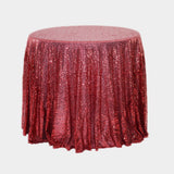 Sequin Round Tablecloth 120" Wine Red