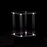 Acrylic Flower Vase Pillar Stand Clear with Square Mirror Base - YauSpark