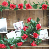 Artificial Silk Rose Garland 6ft Red - YauSpark