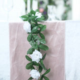 Artificial Silk Rose Garland 6ft White - YauSpark