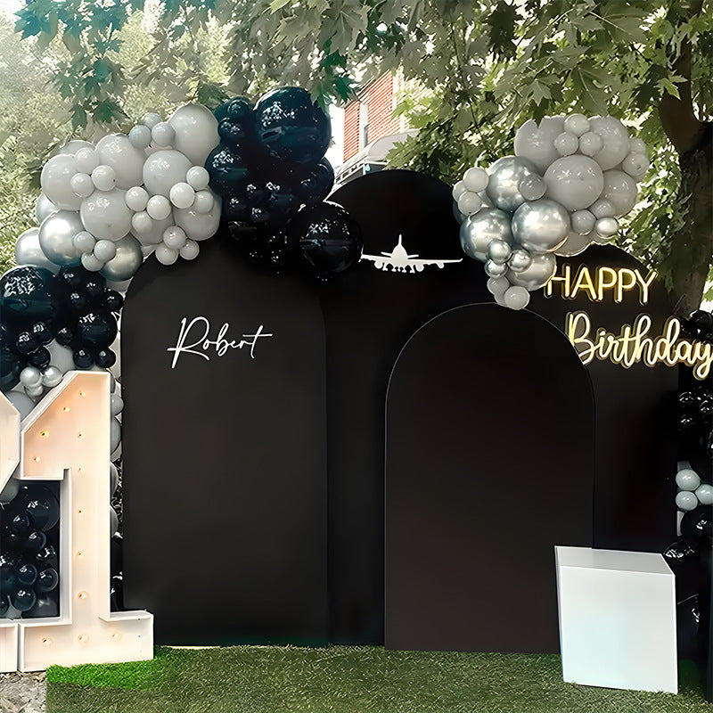 Black Polyester Wedding Arch Cover