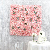Blush 3D Silk Rose and Hydrangea Flower Wall Mat Backdrop - 4 Artificial Panels - YauSpark