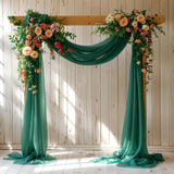 Chiffon Ceiling Drapery With Rod Pocket 5ftx32ft Dark Green - YauSpark
