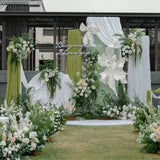 Chiffon Ceiling Drapery With Rod Pocket 5ftx32ft White - YauSpark