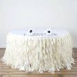 Curly Willow 14ft Table Skirt Off White - YauSpark