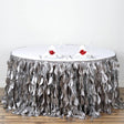 Curly Willow 14ft Table Skirt Silver Gray - YauSpark