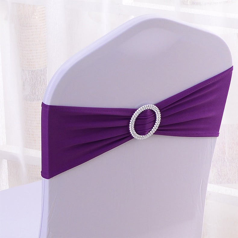 Elastic Chair Back Bow 6"x14" Navy Blue - YauSpark