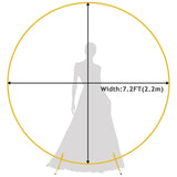 Elegant Gold Metal Round Wedding Arch Photo Backdrop Stand 7.2ft - YauSpark