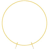 Elegant Gold Metal Round Wedding Arch Photo Backdrop Stand 7.2ft - YauSpark
