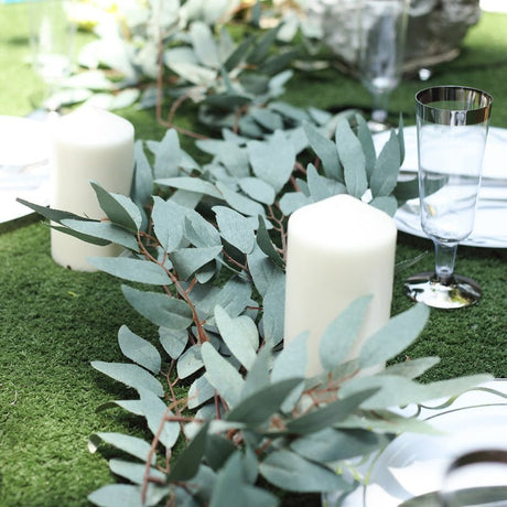 Frosted Real Touch Artificial Willow Leaf Garland, Flexible Vine 5ft - YauSpark