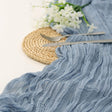 Gauze Cotton And Linen Table Runner 10ft Dust Blue - YauSpark