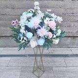 Gold Metal Flower Centerpiece Stand 24" Hourglass Trumpet Shape Open Frame Design - YauSpark