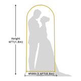 Gold Metal Wedding Arch Chiara Backdrop Stand Floral Display Frame With Round Top 6ft - YauSpark