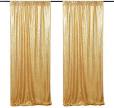 Gold Sequin Backdrop Drape Curtains with Rod Pockets - 8ftx8ft - YauSpark