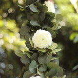 Green Artificial Eucalyptus Leaf, Ranunculus Flower Garland Vine 40" - YauSpark