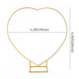 Heavy Duty Gold Metal Heart Shape Wedding Arch Photo Backdrop Stand 6.56ft - YauSpark