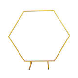 Heavy Duty Gold Metal Hexagonal Wedding Arch Photo Backdrop Stand 7.87ft - YauSpark
