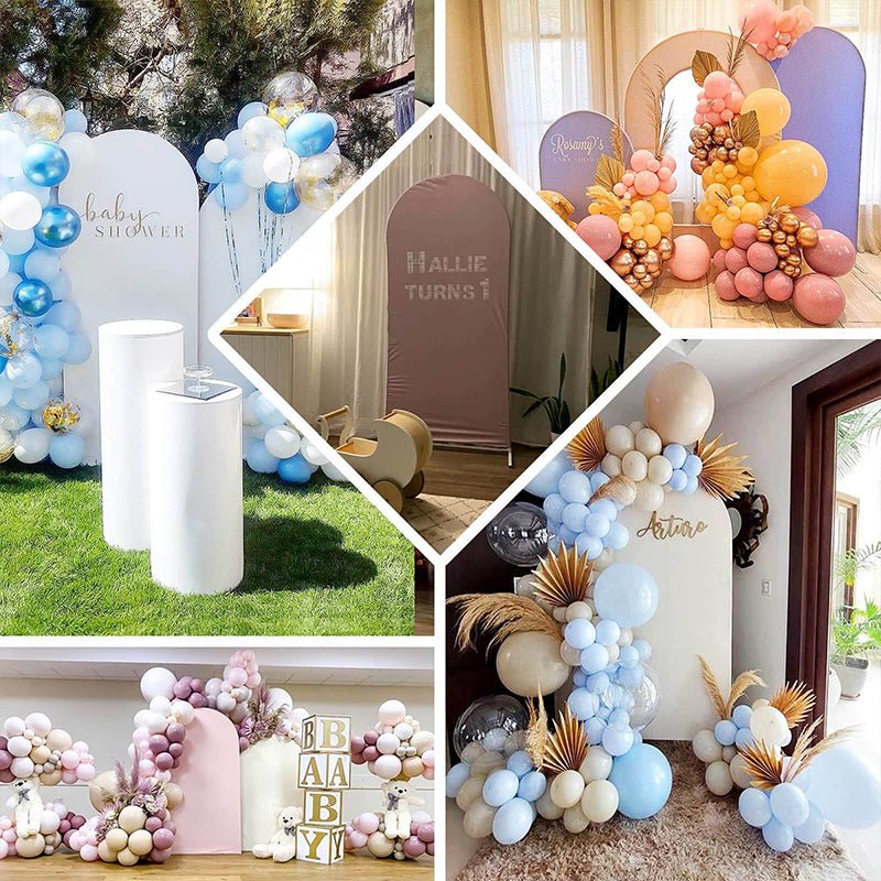 Lake Blue Polyester Wedding Arch Cover - YauSpark