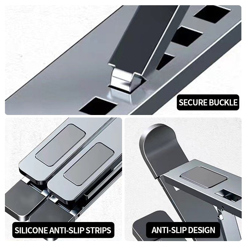 Laptop Stand Adjustable Portable Aluminum Black - YauSpark