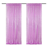 Light Purple Sequin Backdrop Drape Curtains with Rod Pockets - 8ftx8ft - YauSpark