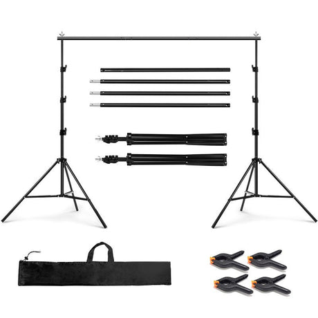 Metal Adjustable Pipe and Drape Photography Backdrop Stand Kit 8ftX10ft - YauSpark