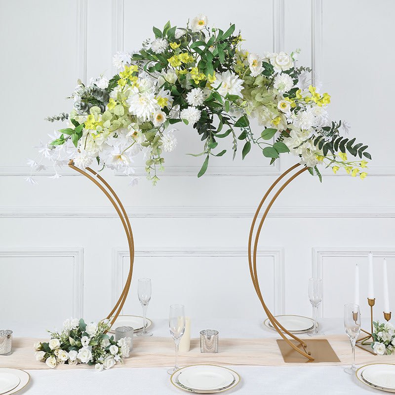 Metal Floral Arch Frame 38" Gold - YauSpark