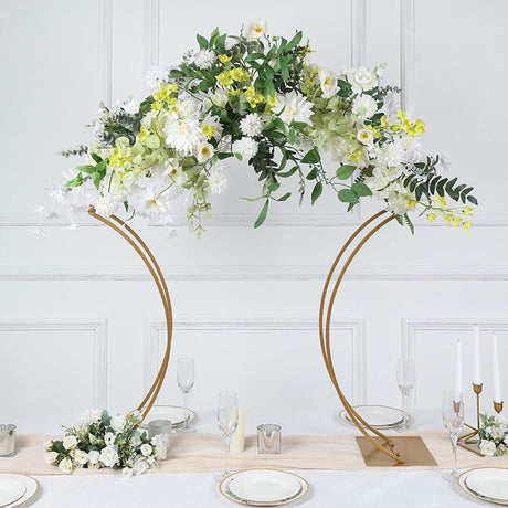 Metal Floral Arch Frame 38" Gold - YauSpark