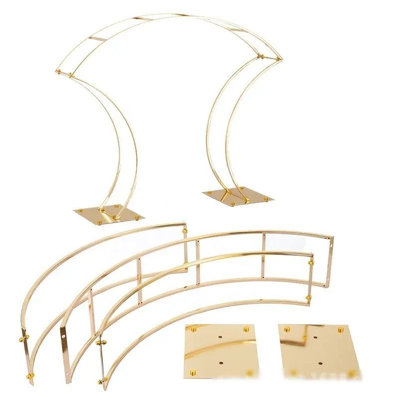 Metal Floral Arch Frame 38" Gold - YauSpark